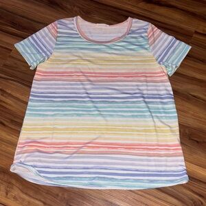 Striped Multicolor Short Sleeve Tee